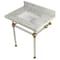 Kingston Brass 30X22 Marble Vanity Top W/ Acrylic Feet Combo, Marble/Brass KVPB3030MASQ7 - alternate 1